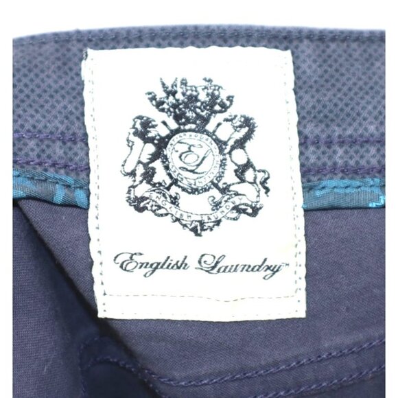English Laundry Mens Navy Straight Fit Pants 32 X 30 Academia Office Flat Front - Picture 2 of 13